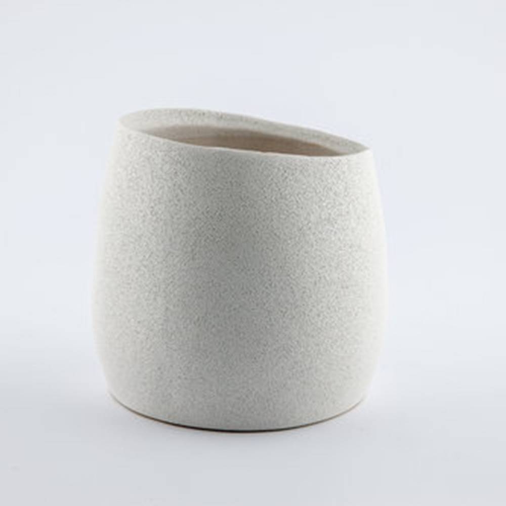 Baz Pot, White - Shiny Round Pot