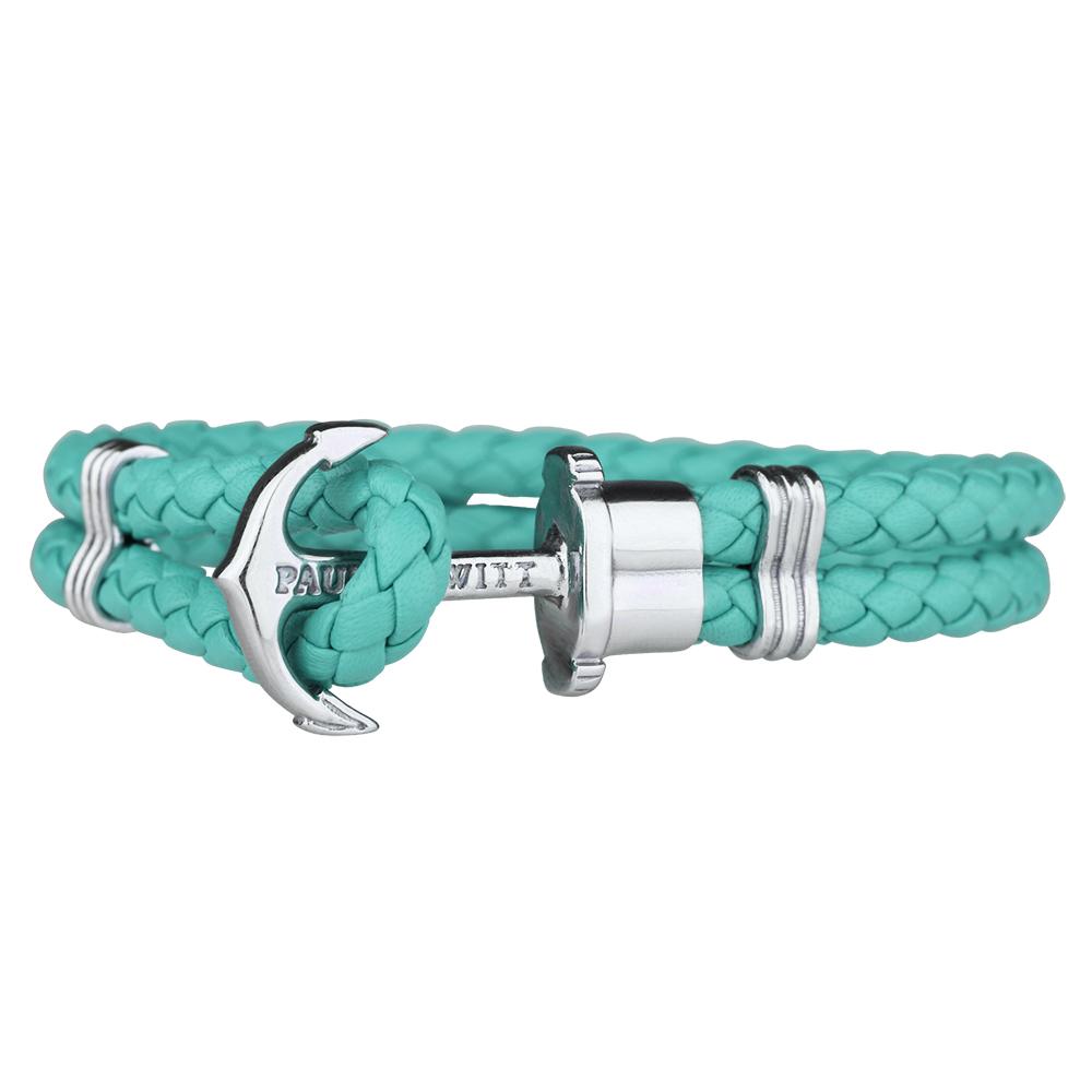 PHREP Leather Bracelet, Turquoise/Silver - Paul Hewitt