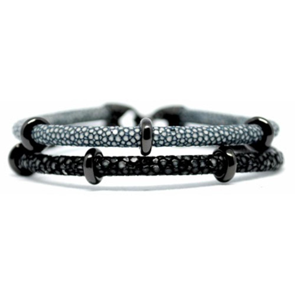 Double Stingray Bracelet | Gray & Black | Double Bone