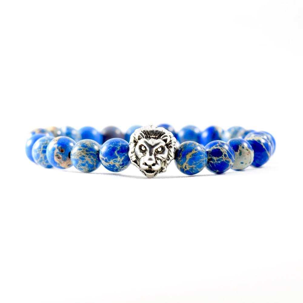 Deep Sea Jasper | Silver Lion Bracelet | Executive Society